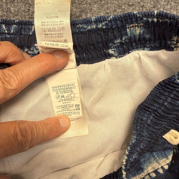 Polo Ralph Lauren‎ Swim Trunks Mens XL Blue White Geometric Yellow Pony Liner - Picture 9 of 14